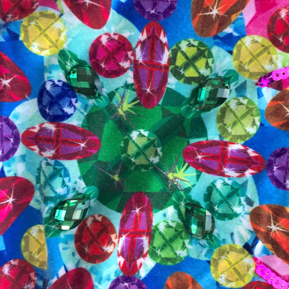 Sz 5-6 Desigual T-shirt with jewel print “jewels” - Picture 2 of 4